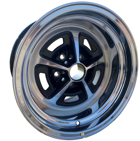MUSCLE CAR MAGNUM 500 Aluminium Glossblack / Polish 7X15 ET 6 -5X114.3